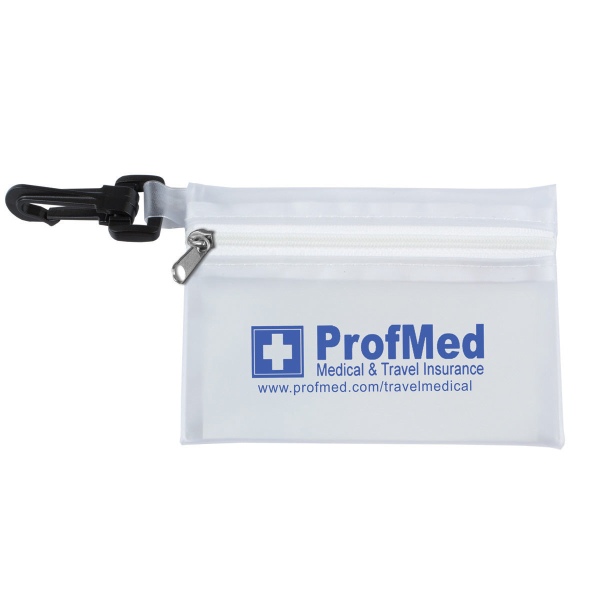 10 Piece First Aid Sun Kit in Translucent Zipper Pouch with Carabiner