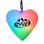 LED Deco Heart Necklace on Black String Lanyard