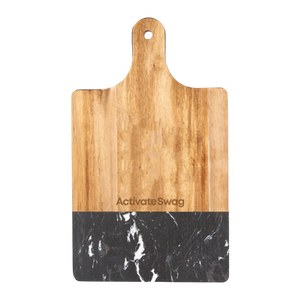 Black Marble and Wood Cutting Board