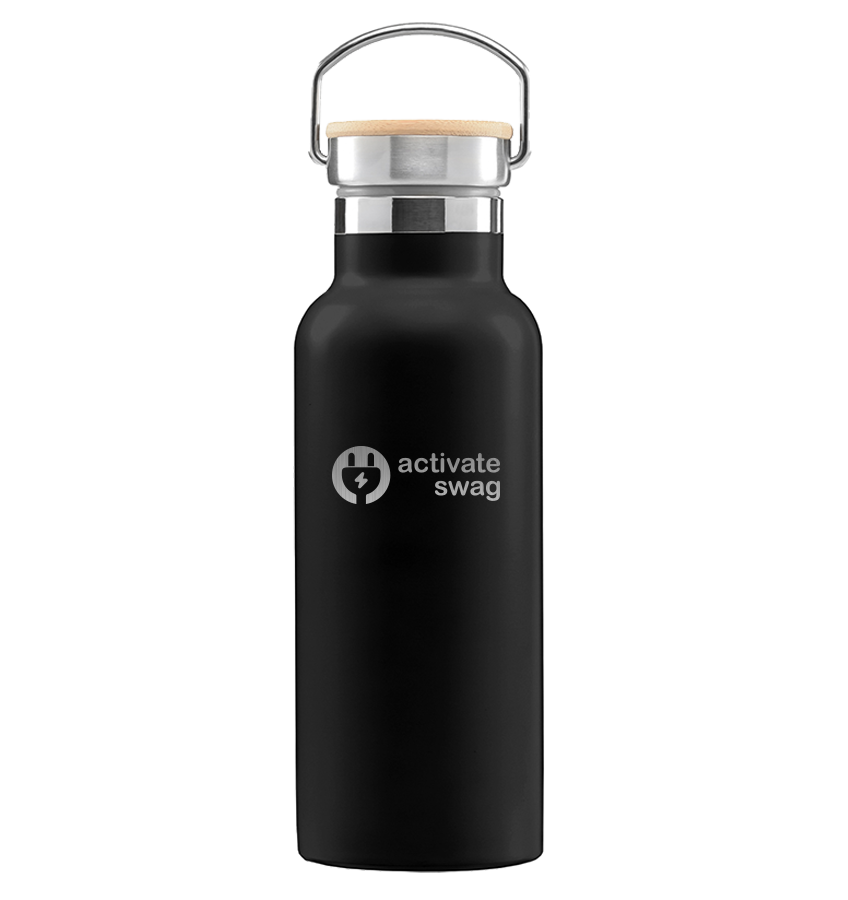 Wholesale Glass Double Wall Water Bottle- 17oz- Black/Clear CLEAR