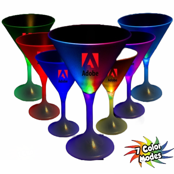 7 1/4 oz. LED Lighted Frosted Martini Glass